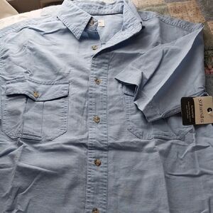 St. John's Bay Light Blue Short-Sleeve Button-Down Shirt